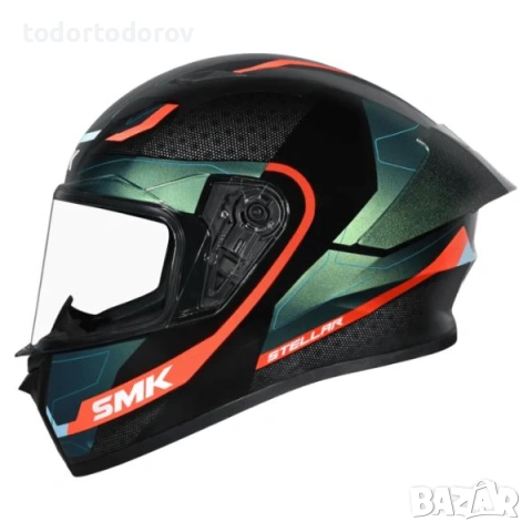ПРОМОЦИЯ Мото каска за мотор SMK STELLAR SPORT FLIGHT Black/Blue/Orange 119 лв. / 60.84 €, снимка 4 - Аксесоари и консумативи - 54603664
