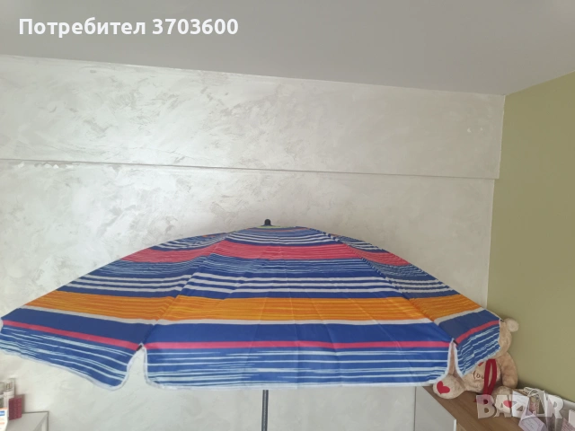 Плажен чадър разноцветен , снимка 2 - Басейни и аксесоари - 55153979