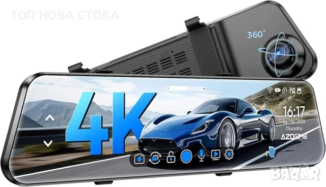 Видеорегистратор AZDOME PG17 4K+FHD, WiFi 6, Нощно виждане, 150°, 12", снимка 6 - Аксесоари и консумативи - 54159960