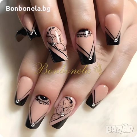 Самозалепващи изкуствени нокти Press On Nails, снимка 12 - Продукти за маникюр - 53033355