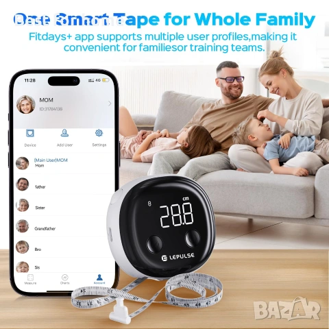 Lepulse Smart Body Roleta, Bluetooth измервателна лента за измерване на тялото, LED дисплей , снимка 3 - Друга електроника - 54973092