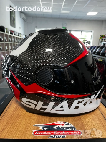 Мото каска SHARK SPARTAN CARBON RAVE ,вградени очила,S 55-56см 330.54 лв. / 169 €, снимка 2 - Аксесоари и консумативи - 55094245