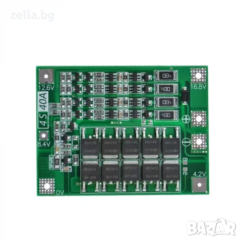 BMS 4S 40A модул за защита и баланс на Li-Ion 18650 батерии 14.8V за винтоверти и дронове 10060, снимка 4 - Друга електроника - 54656873