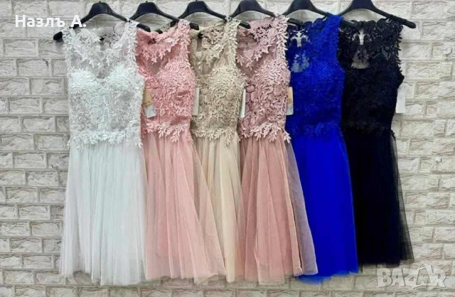 Рокля с тюл и бродерия , снимка 2 - Рокли - 54268096