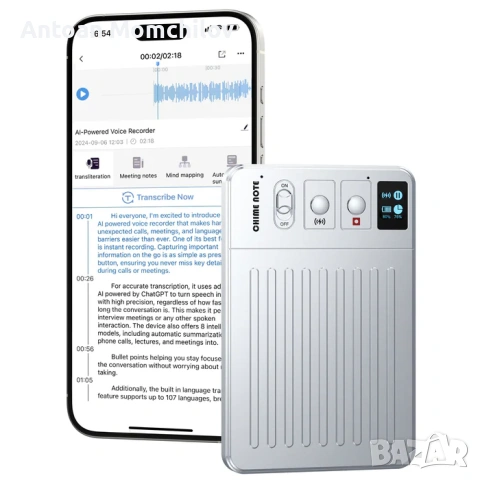 AI диктофон CHIME NOTE Pro 64GB GPT-4o MagSafe, снимка 7 - Друга електроника - 55123761