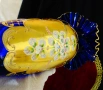 Кристална ваза Bohemia,злато,кобалт,етикет. , снимка 4