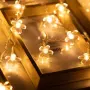 Многоцветни коледни LED лампички с цветя с щепсел  - Многоцветни, дължина - 5м ,28бр лампички., снимка 6
