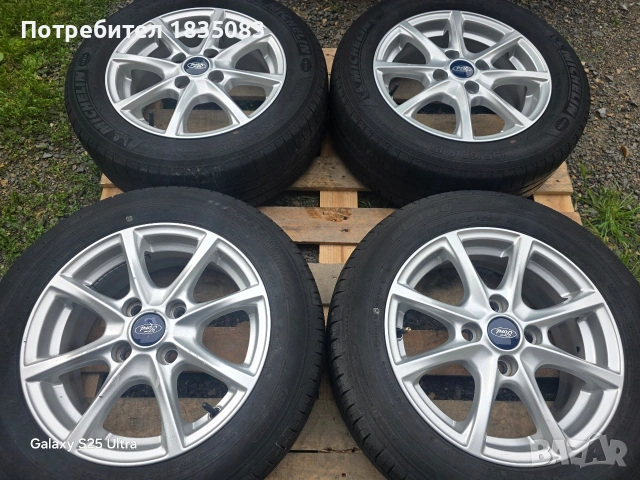 Лети джанти 15ки 4х108 Ford + летни гуми 195/60/15, снимка 3 - Гуми и джанти - 54830098
