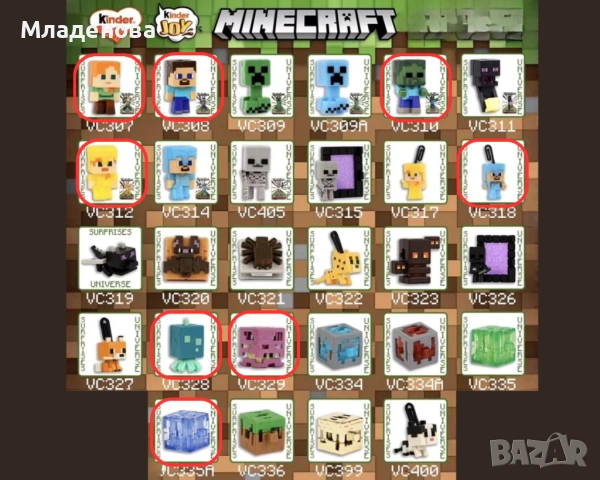 Колекция Kinder Joy Minecraft, снимка 3 - Фигурки - 54604421