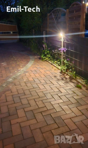 Комплект от 3 Нови Соларни LED лампи със сензор за движение IP65, снимка 10 - Външни лампи - 54680699