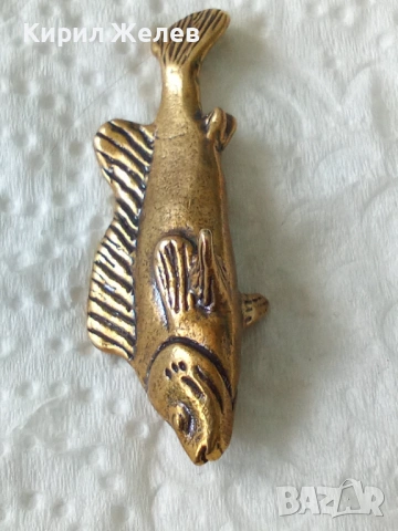 Бронзова фигурка на риба 🐟 52839, снимка 6 - Колекции - 54177489