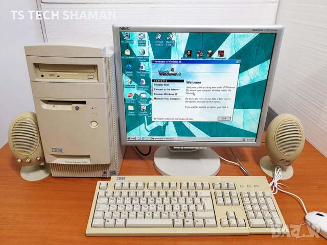 ⭐Продавам рядък ретро компютър IBM 300GL с много ретро игри⭐, снимка 2 - Антикварни и старинни предмети - 54609749