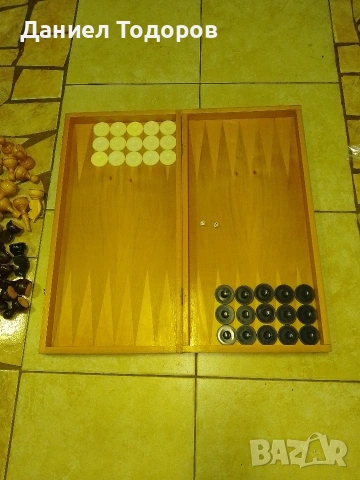 Стар Дървен Шах - Табла. Размери - 48 х 48см. , снимка 7 - Шах и табла - 54313759