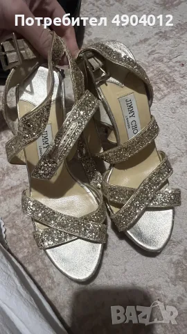 Оригинални дамски токчета Jimmy Choo с брокат