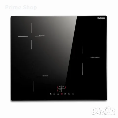 Индукционен плот за вграждане Karinear с 3 зони, 5200W, Тъч контрол и Таймер