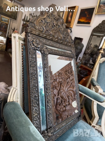 Старо френско огледало 19в. №8047 , снимка 4 - Антикварни и старинни предмети - 54024895