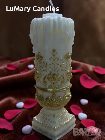 Свещ “ Златен разкош”, снимка 5 - Декорация за дома - 54680186
