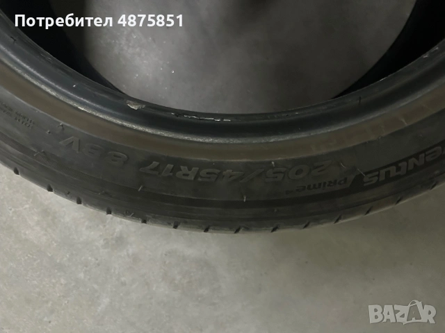 2 броя летни Гуми hankook ventus 205/45 R17 XL, снимка 2 - Гуми и джанти - 55159074