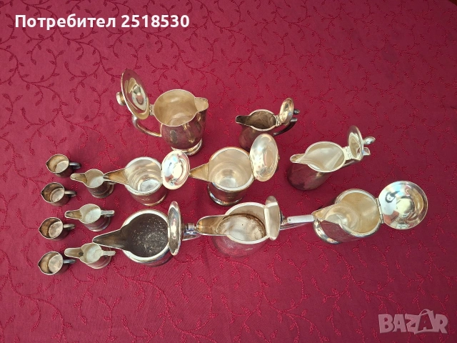Старинен посребрен сет канички Schlenter Koln, снимка 2 - Антикварни и старинни предмети - 54541195
