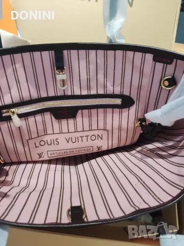 Дамска чанта Louis Vuitton Neverfull, кожа, снимка 5 - Чанти - 55464973