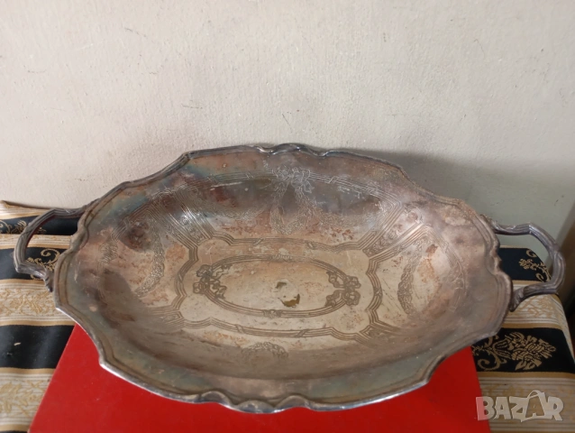 посребрена купа,фруктиера арт деко