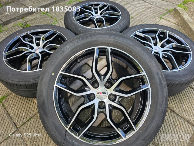 Лети джанти 18ки 5х114.3 Anzio + летни гуми 225/55/18 Bridgestone