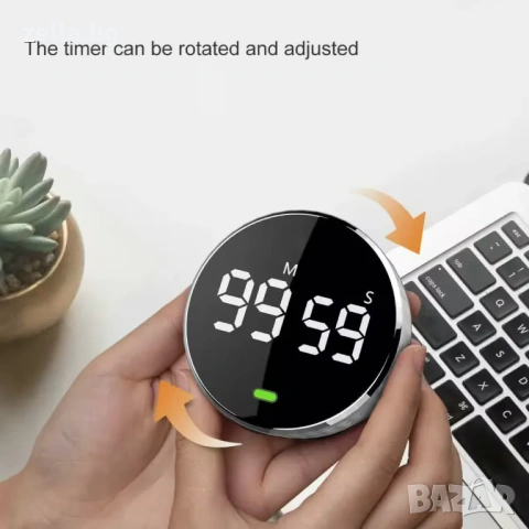 Дигитален кухненски таймер с LED дисплей до 99 мин – Аларма 90dB, магнит, голям екран 10244, снимка 11 - Резервни части за телефони - 54661772