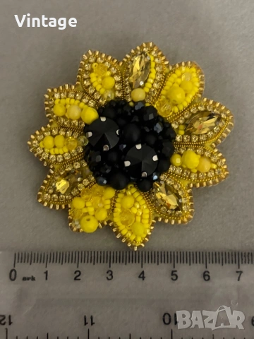 Handmade Много красива брошка - Слънчоглед , снимка 2 - Други - 54278865