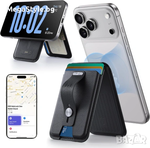 ESR Geo Magnetic Wallet Stand – Магнитен портфейл за телефон с Grip стойка и Find My функция