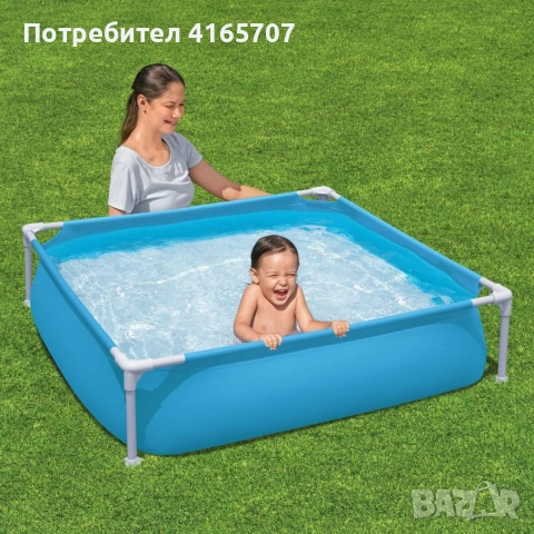Детски басейн с метална рамка, 122 x 122 x 30,5 см, 365 литра капацитет, снимка 4 - Басейни и аксесоари - 54960043