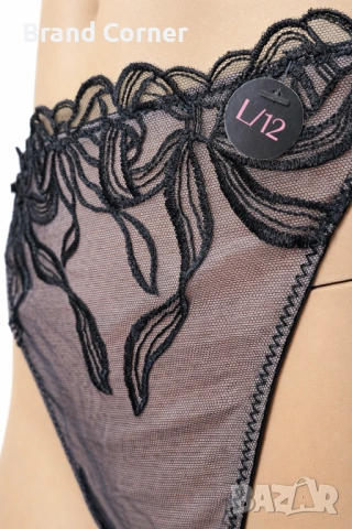 Hunkemöller дамско долнище L – черна дантела с флорален мотив, снимка 2 - Бельо - 54514934
