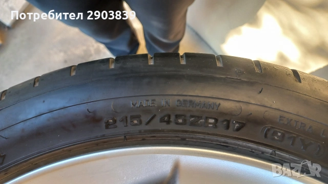 Гуми с джанти 215 45 17 гуми 7.2мм Тойота, снимка 6 - Гуми и джанти - 54353825