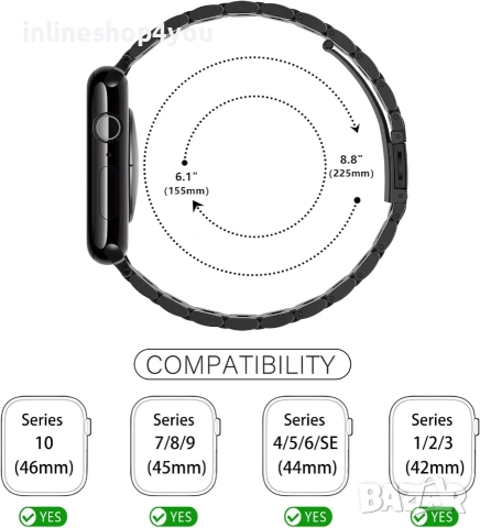 Метална Стоманена Верижка за Apple Watch Ultra | 11 | 10 | 9 | 8 | 7 | SE, снимка 2 - Каишки за часовници - 55244396