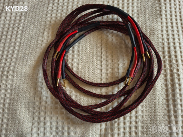 Custom Кабели за тонколони 2х3 метра – 4.0 mm² сечение (Позлатени банани), снимка 4 - Други - 54904105