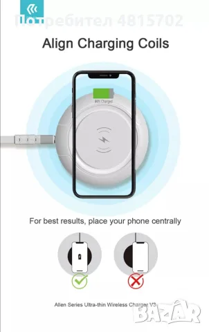 Devia 15W Wireless ултра тънко безжично зарядно, снимка 5 - Безжични зарядни - 55501539