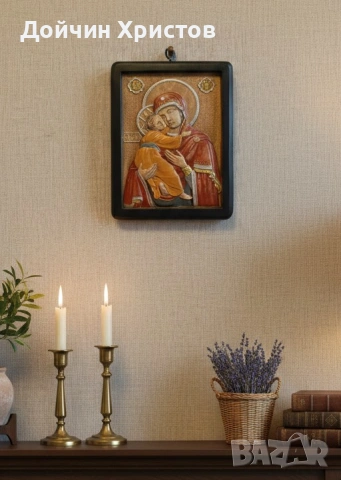  Богородица с младенеца , снимка 3 - Икони - 54715334