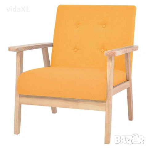 vidaXL Фотьойл, жълт, текстил(SKU:244657)