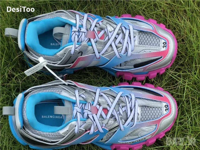 Balenciaga Track Sneaker "Silver/Blue/Pink" , снимка 5 - Маратонки - 54362646