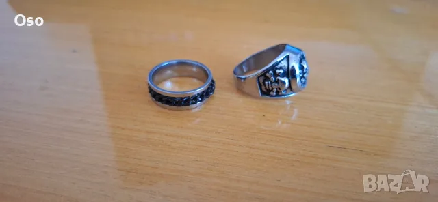 Лот от 2 бр. мъжки пръстени от неръждаема стомана (Рокерски / Spinner) , снимка 3 - Пръстени - 55500843
