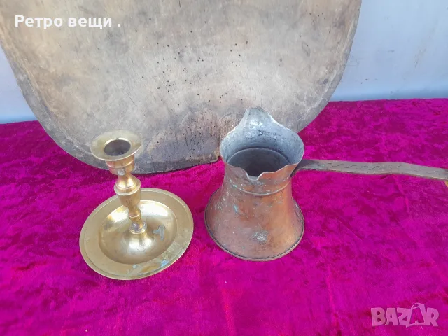 Джезве,дървено корито,свещник, снимка 2 - Декорация за дома - 55624313