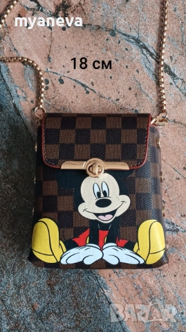 Елегантна чанта за рамо с принт Мики Маус , Disney . 