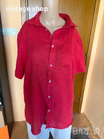 Мъжка ленена риза с къс ръкав Heritage