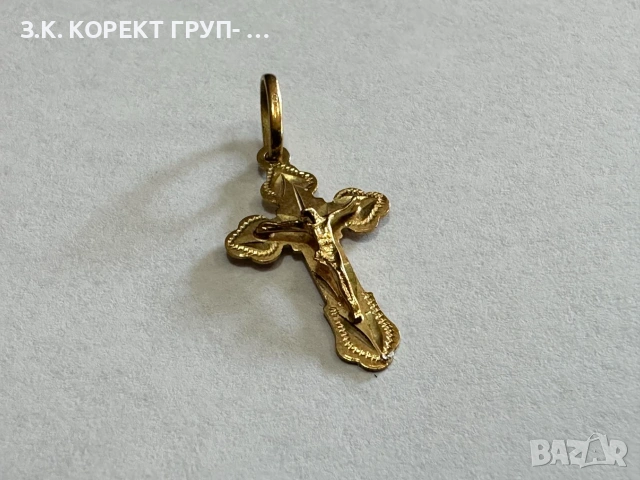 Златна висулка кръст – 14K, 0.81гр