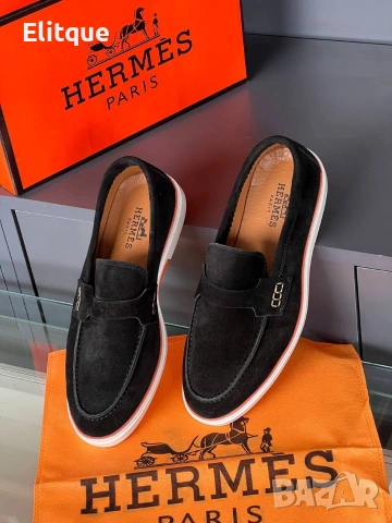 мокасини от естествен велур hermes , снимка 6 - Мокасини - 54289416