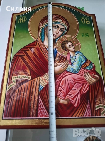 Икона Рисувана в/у дърво , снимка 3 - Икони - 54641769