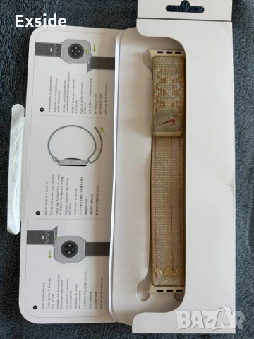 Продавам оригинална каишка за Apple Watch, Starlight/Pink Nike Sport Loop, 46mm, снимка 2 - Каишки за часовници - 55038189