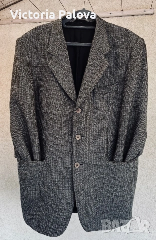 Италианско луксозно сако Carletti Moda Uomo, 100% фина вълна, размер 50, снимка 8 - Сака - 54305214