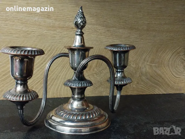 Старинен бронзов свещеник , снимка 5 - Антикварни и старинни предмети - 55696205