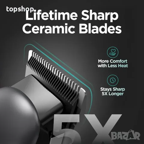 Чисто нов професионален комплект машинка и тример за подстригване Yineel Barber Kit Ceramic Blade..., снимка 4 - Машинки за подстригване - 55364307