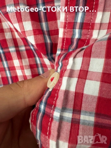Оригинална мъжка риза Tommy Hilfiger – Custom Fit, Размер L, Каре, снимка 4 - Ризи - 54426048